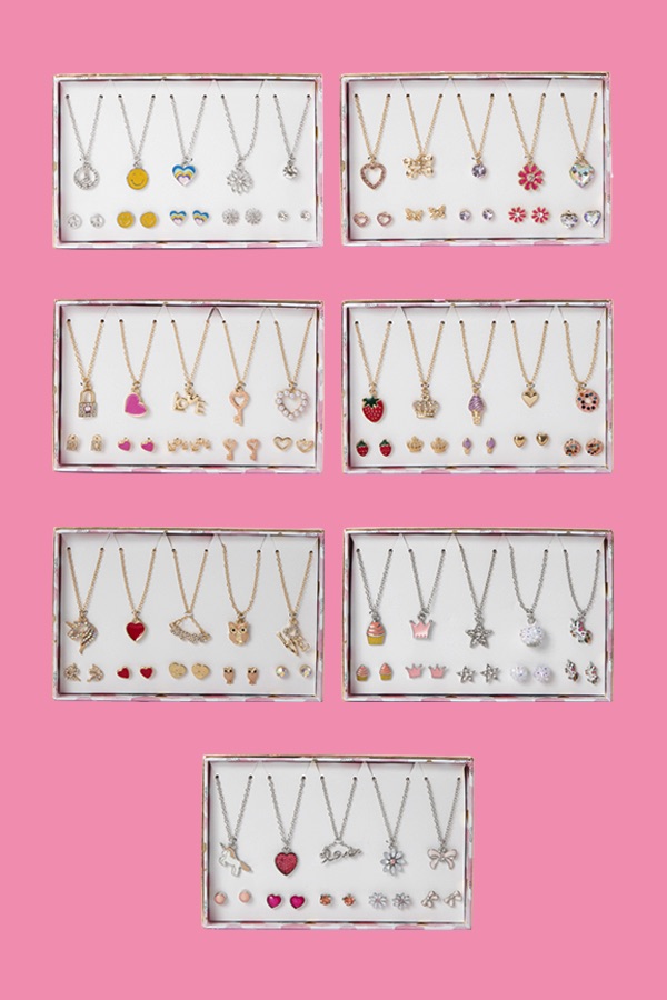 Pk Novelty Necklace Earring Set Assorted