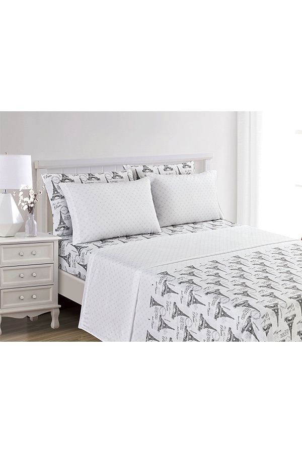 Piece Queen Turn Paris Print White $.