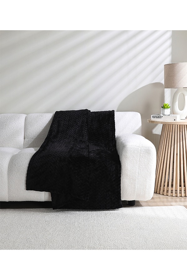 x Embossed Throw Black $.