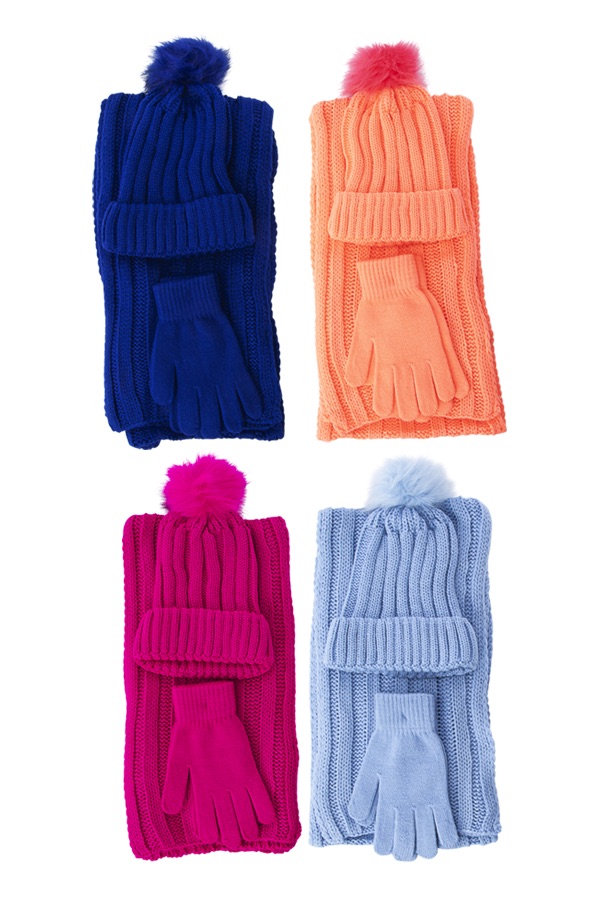 Animal Scarf & Pom Hat Set