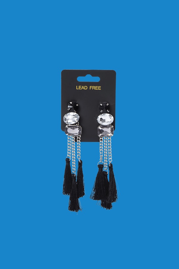 Black Tassle Earrings