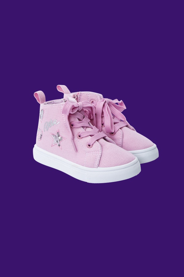 Girls Pink Bebe Sneakers