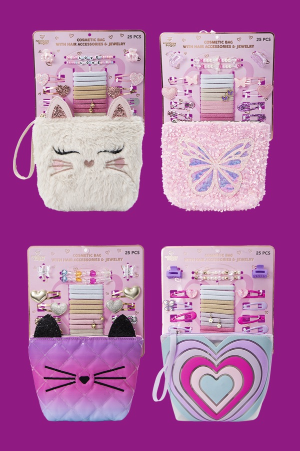 Hair Accessory Sets with Cosmetic Bag Assorted