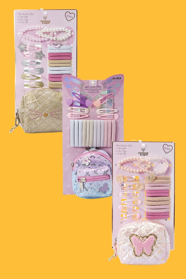 Hair & Jewelry Sets with Keychain Assorted