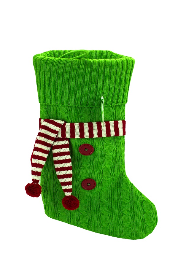 Knit Stocking Green $.