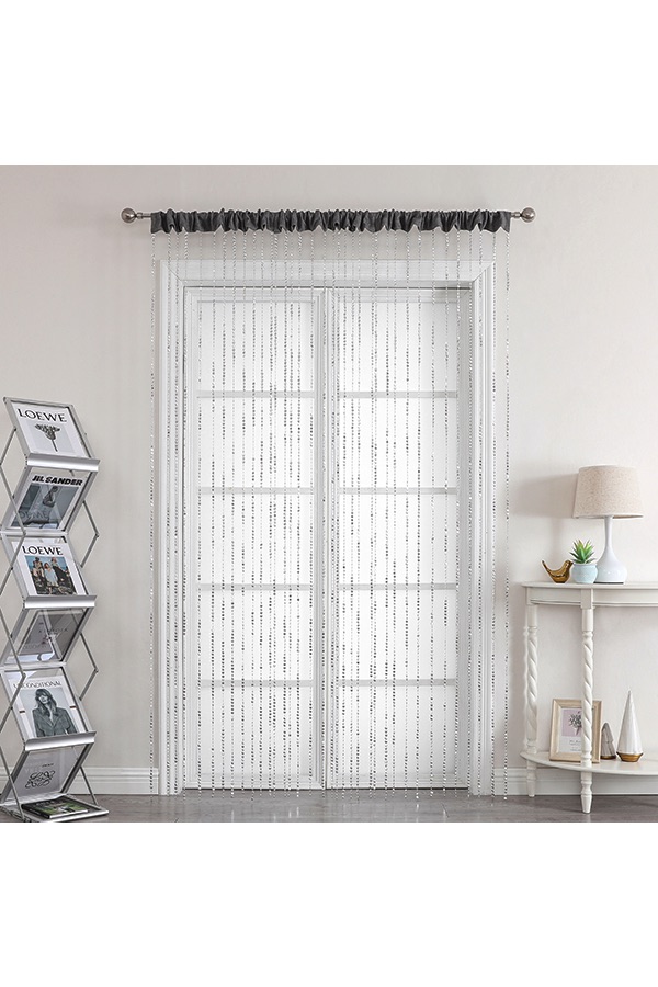 Luna Beaded Curtain Silver $.