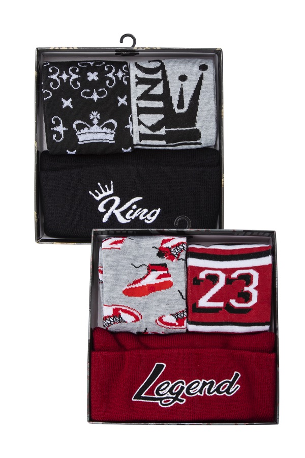 Mens Beanie Sock Set Assorted