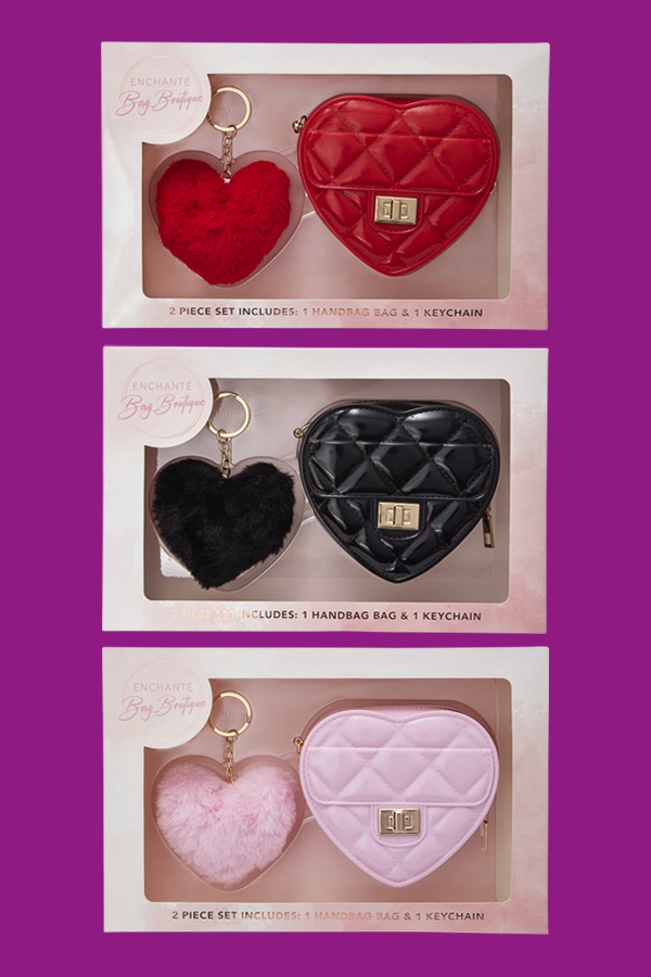 Patent Heart Mini Bag with Keychain