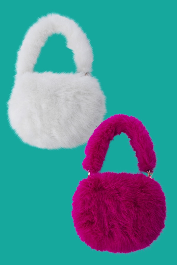 Round Fur Handbags Assorted