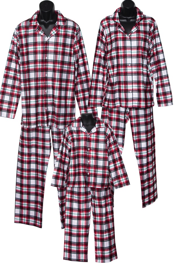 White Plaid Family Pajamas