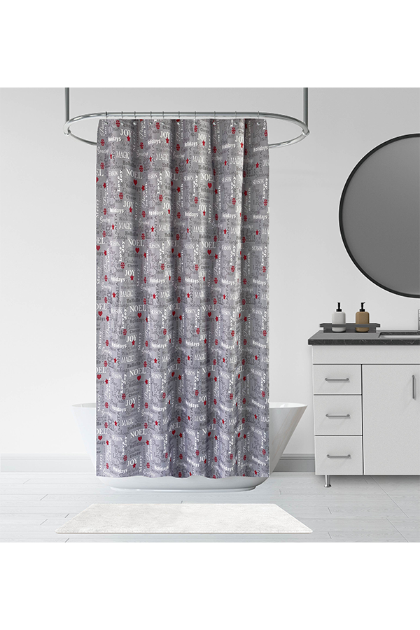 Piece Christmas Joy Print Shower Curtain $.