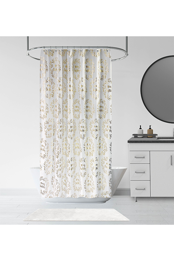 Piece Christmas Metallic Wreath Shower Curtain $.