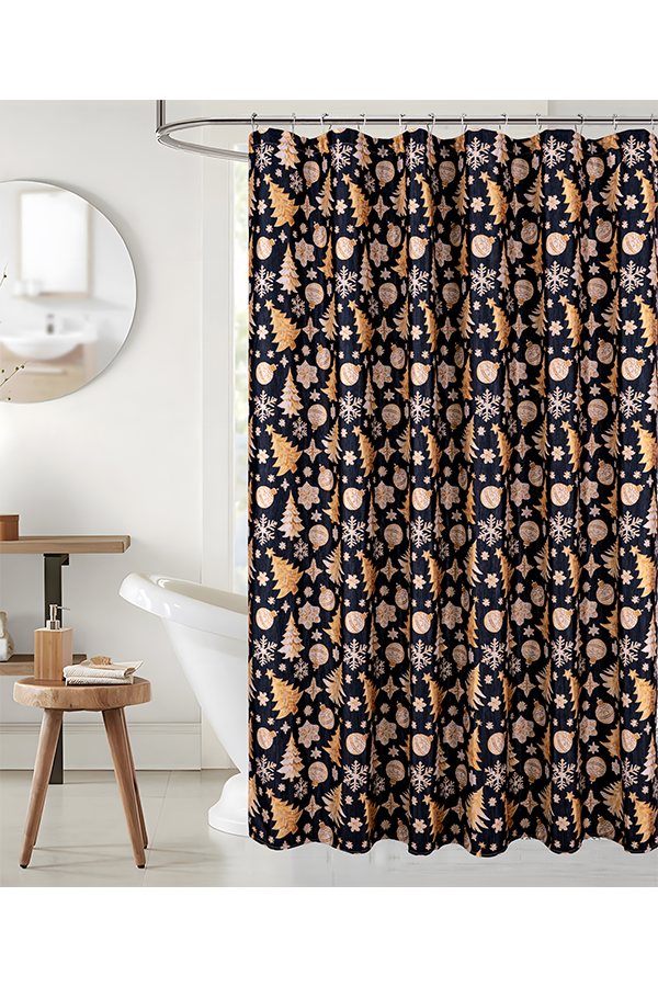 Piece Christmas Shimmer Print Shower Curtain $.