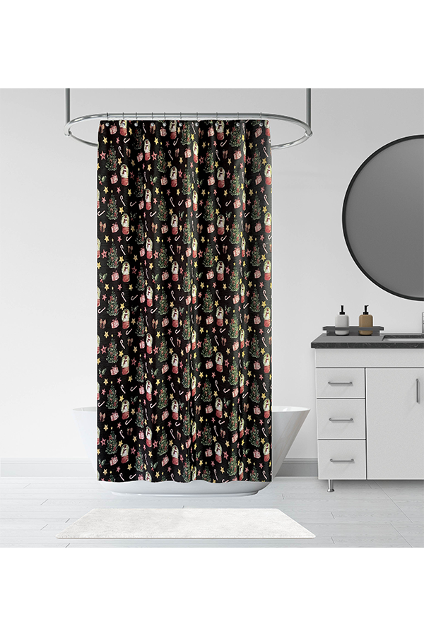 Piece Christmas Snow Globe Shower Curtain $.