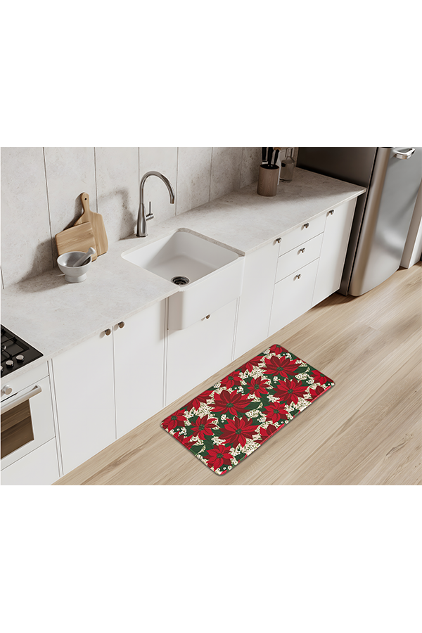 x Poinsettia Christmas Antifatigue Mat $.