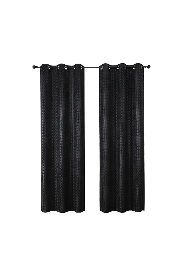 Pannel Blackout Embossed Curtains Black $.