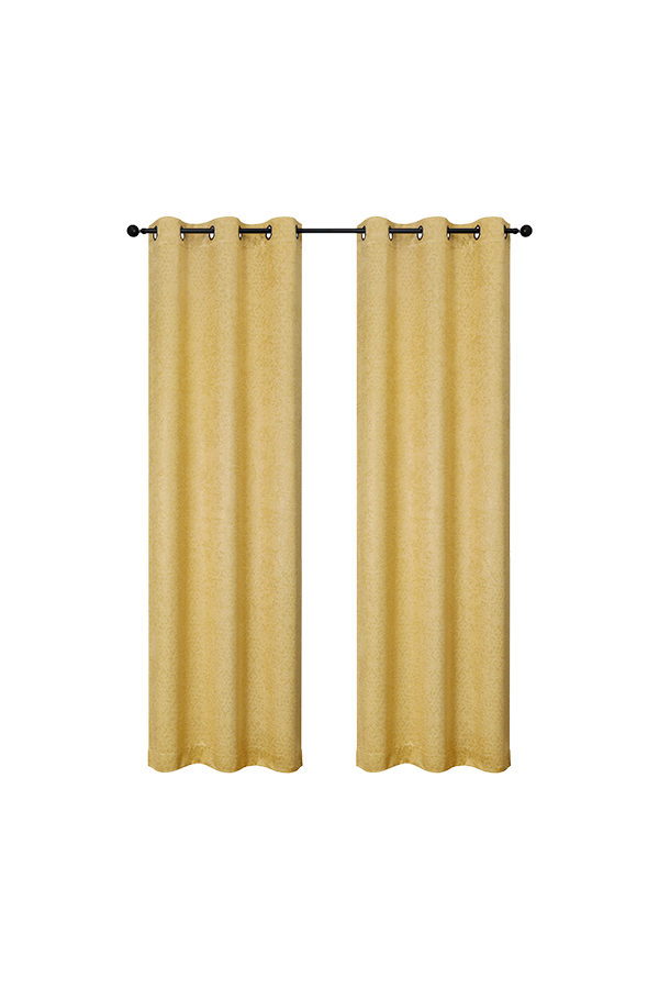 Pannel Blackout Embossed Curtains Gold $.