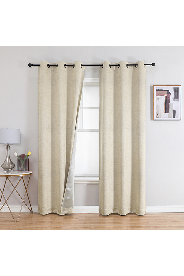 Pannel Blackout Embossed Honeycomb Print Curtain Champagne $.