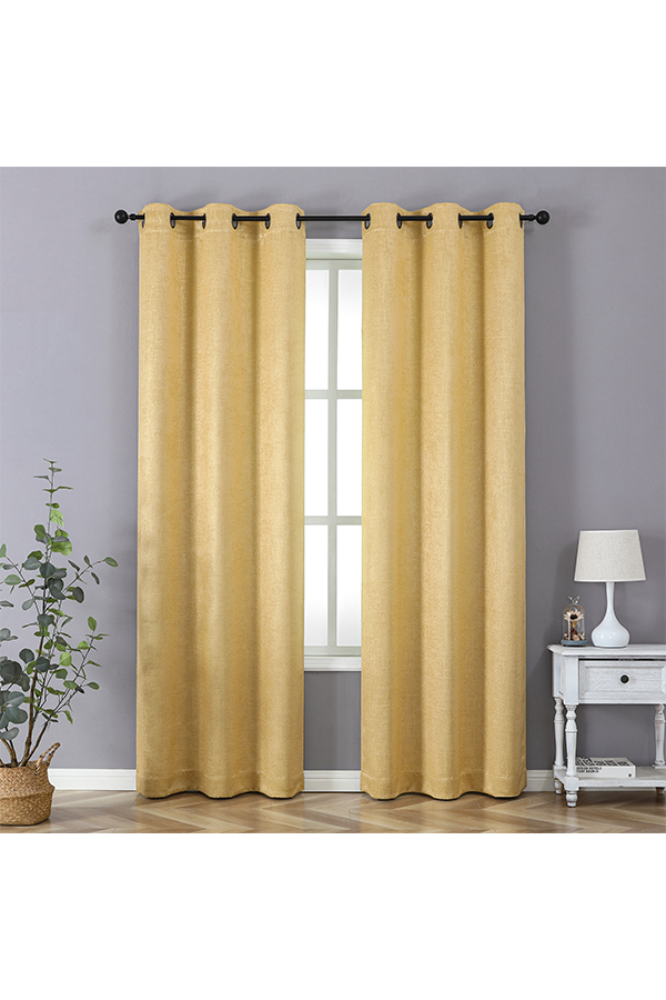 Pannel Blackout Embossed Textured Curtain Gold $.
