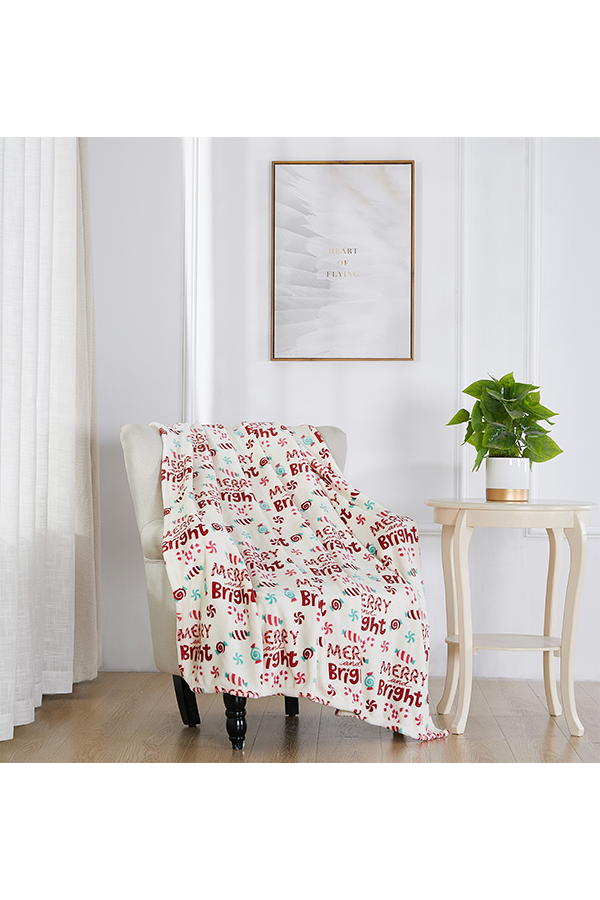 x Christmas Merry & Bright Throw $. lifestyle shot