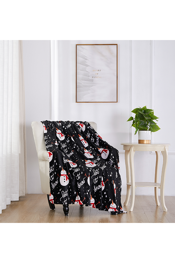 x Christmas Snowman Throw $. lifestyle shot