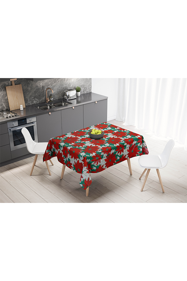 x Christmas Poinsettia Peva Tablecloth Red $.