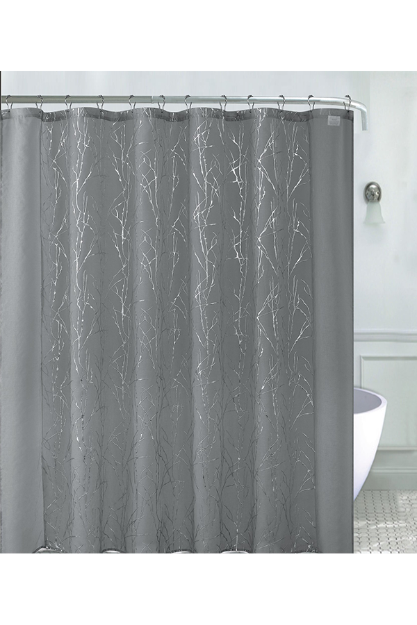 x Metallic Shower Curtain Silver $