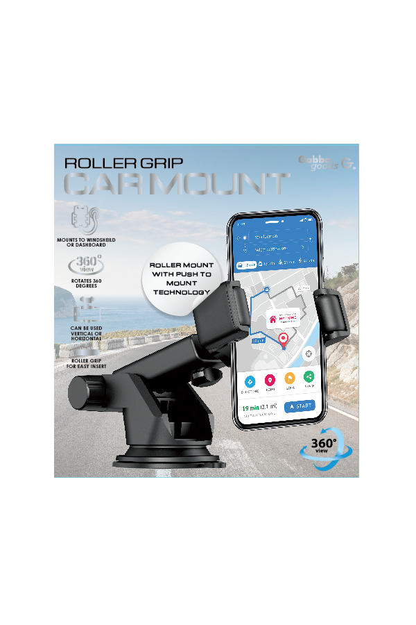 GG DASH EXTENSION ROLL GRIP CAR MOUNT $. GG CMRL BLK ()