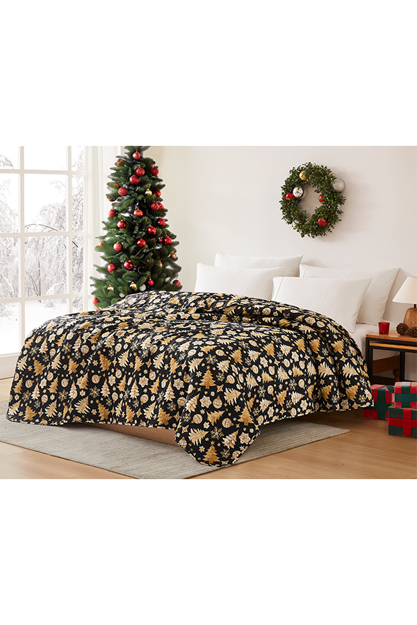 Single Queen Holiday Sparkle Christmas Quilt $.